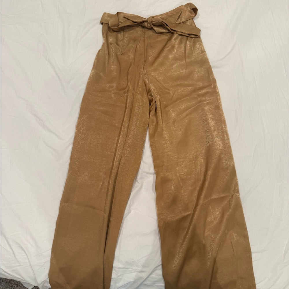 Elegant Tan High-Waisted Pants